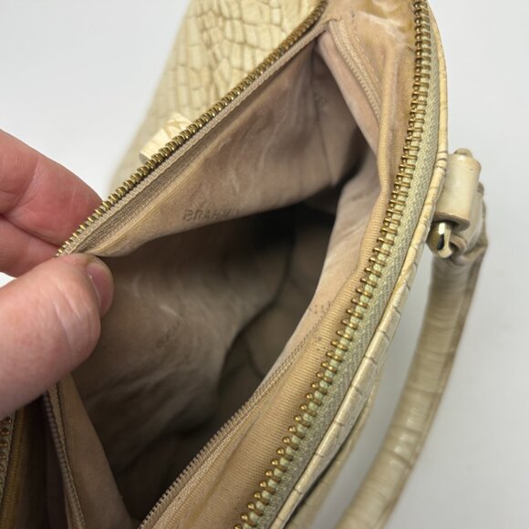 Brahmin cream Duxbury satchel bag embossed leather - Picture 12 of 16